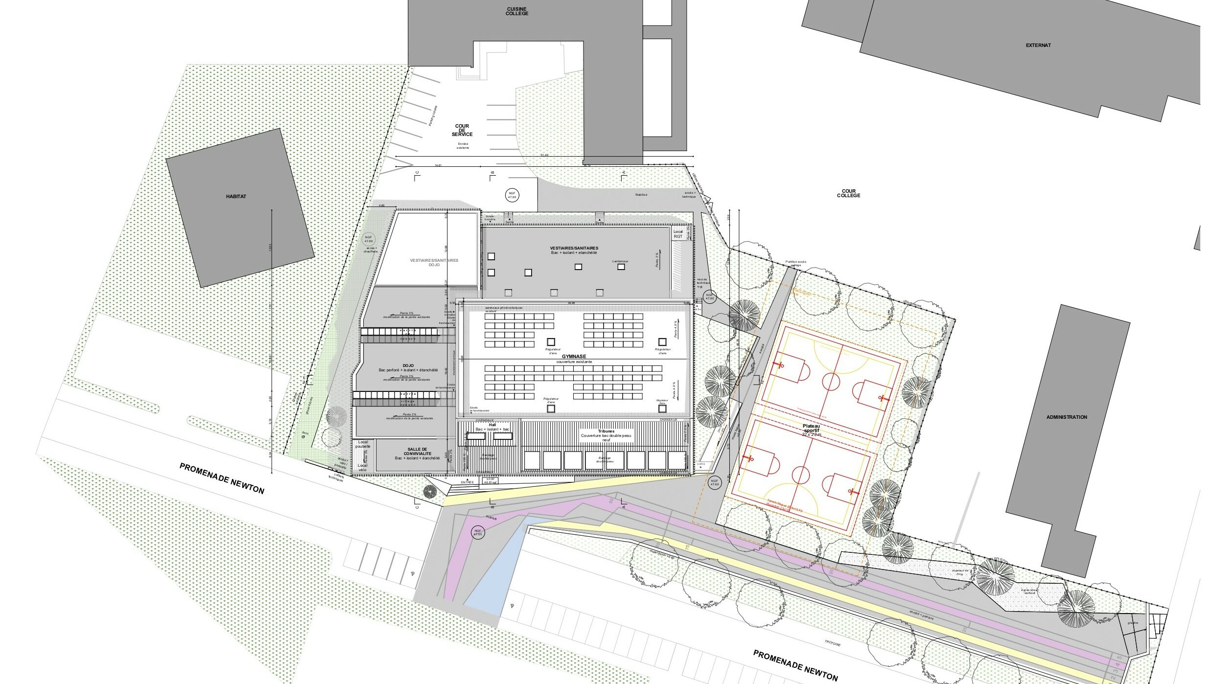 Restructuration du gymnase Alain Fournier - Le Mans (72)